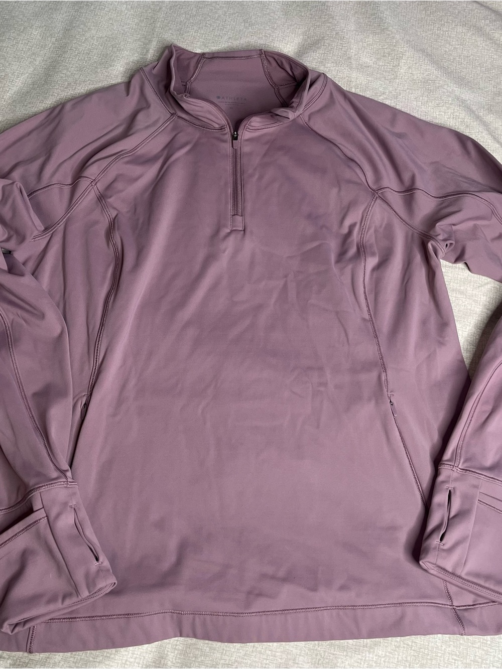 Athleta Mauve Quarter-Zip Active Pullover